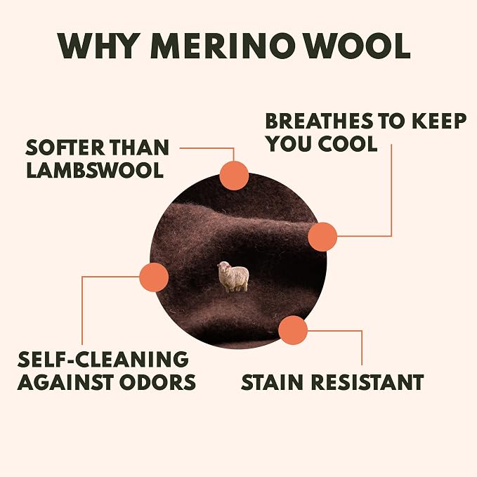 Woolly Mammoth Woolen Company Merino Wool Blanket, 66" x 90" Bark | Temperature Regulating - Fire-Resistant - Warm Camping Blanket for Car Emergency Kits, Picnics, Summer Festivals and Stadiums