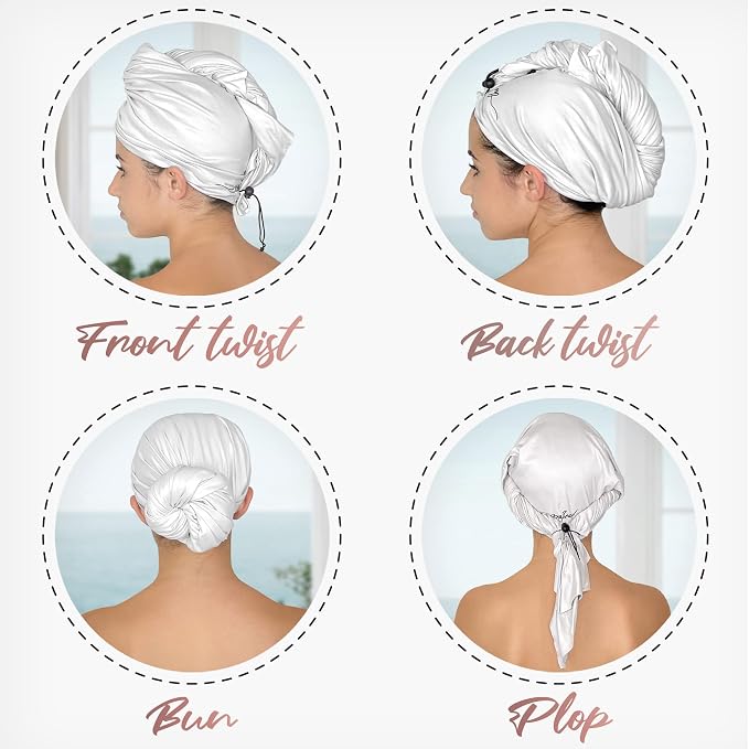 THE PERFECT HAIRCARE Microfiber Hair Plopping Towel Set – Super Absorbent Anti-Frizz Hair Drying Wrap + 2 Curl Scrunching Towels – Fast Drying, Lightweight Wrap for Women, Girls & All Hair Types