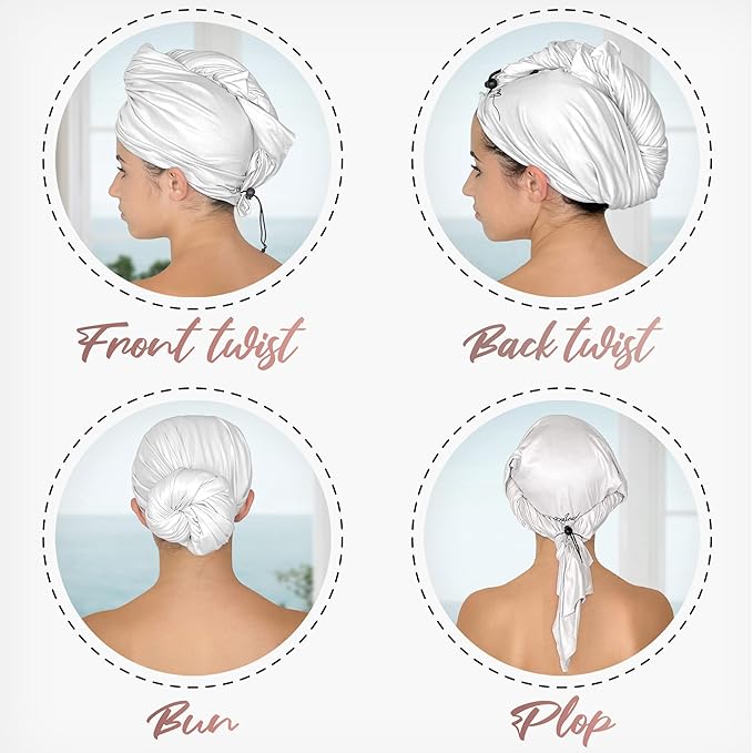 Microfiber Hair Towel Wrap with Wet & Dry Detangling Brush – Fast Drying Anti-Frizz Hair Drying Turban for Curly, Wavy and Straight Hair – Gentle Absorbent Hair Care for Women, Girls and Kids