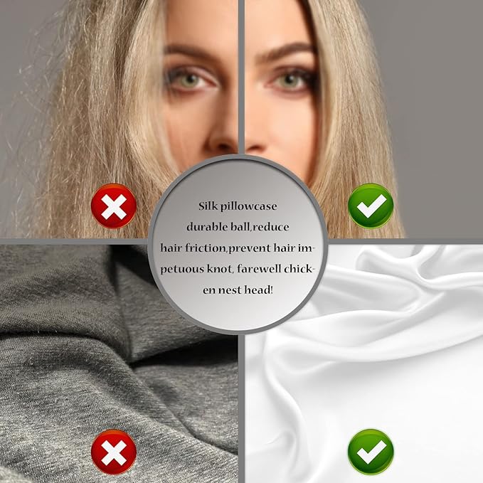 Natural Mulberry Silk Pillowcase for Hair and Skin Queen Size 20"X30" Pillow Case with Hidden Zipper Soft Breathable Smooth Cooling Silk Pillow Covers for Sleeping (White,Queen,1Pcs)