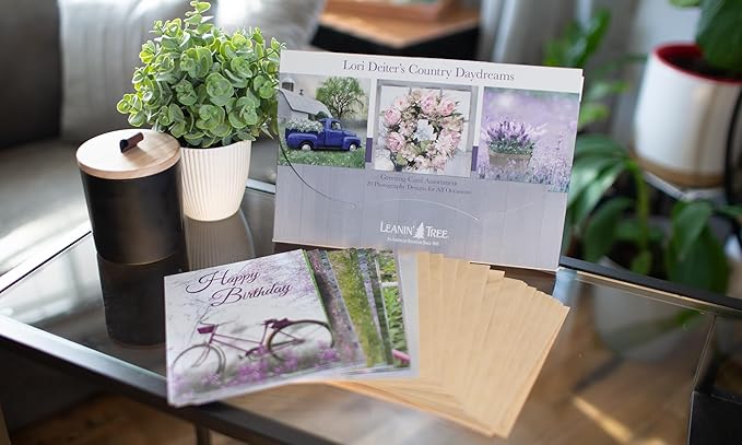 Leanin' Tree, Country Daydreams, Greeting Cards Assortment Box, Assorted Cards with Envelopes All Occasion, (20 Assorted Cards, 22 Colorful Envelopes)