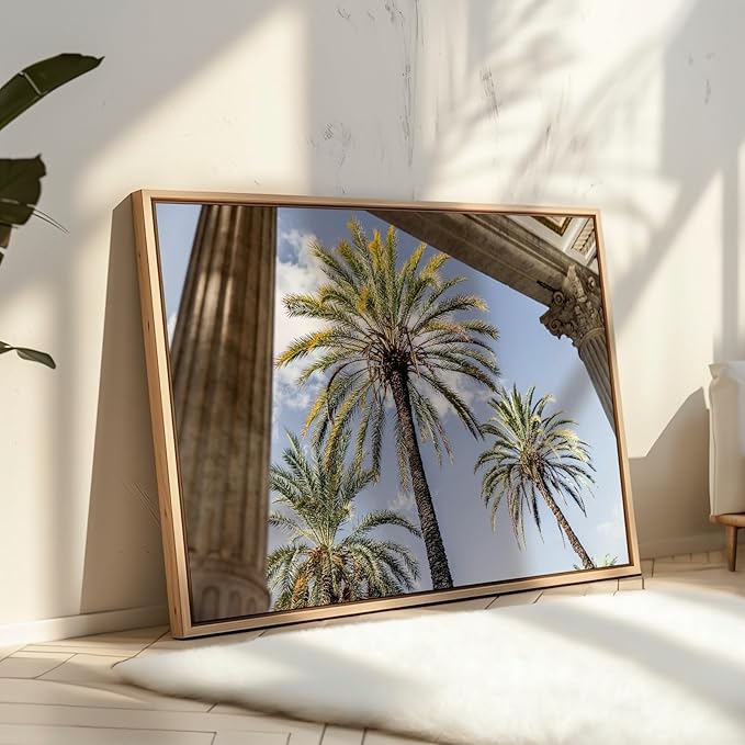Monem Art Palermo Palm Trees Sicily Print - Tropical European Architecture Poster - Wall Decor for Living Room, Bedroom or Office - 16x20 Unframed Wall Art by Mareike Bohmer