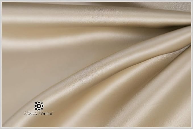 25 Momme Premium Mulberry Silk Pillowcase for Hair and Skin | Handcrafted Hypoallergenic & Anti-Acne Silk Pillow Cases with Zipper | King - 20" x 36", Champagne
