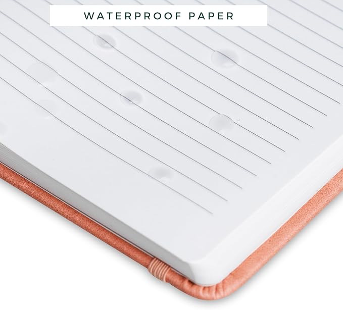 Stone Paper Ruled Notebook Premium A5 Hardcover Vegan Leather Journal | 160 Pages | Premium Quality Executive Notebook For Men and Women |Comes With Gift Box Water Proof Notebook Cinnamon