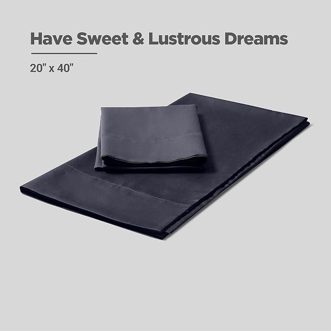 Fabdreams 100% Organic Cotton King Pillowcases | 400 Thread Count | Luxury Hotel Collection | GOTS Certified Long Staple Cotton | Soft & Smoother Than Egyptian Cotton | Set of 2-20" x 40" | Dark Gray