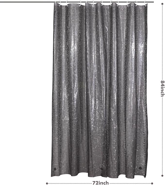 Bostofy Waterproof Shower Curtain Liner EVA 8G - Rust-Proof Hooks, Heavy-Duty Magnets - Enhance Your Bathroom with Durability and Elegance, 72L x 84H Inches