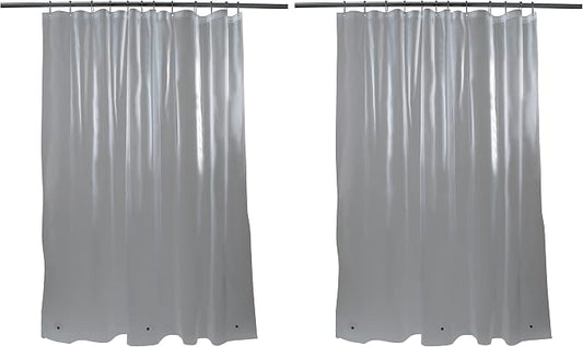 Bath Bliss 2 Pack PVC Standard Shower Curtain Liner | 3G | 70"x72" | Magnetic Hem | Frost