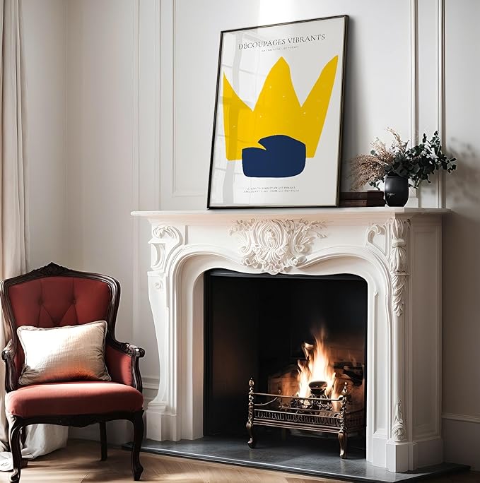 Monem Art Minimalist Crown Silhouette Print - Modern Abstract Shape Poster - Wall Decor for Living Room, Bedroom or Office - 30x40 Unframed Wall Art by Rs Lab Studio