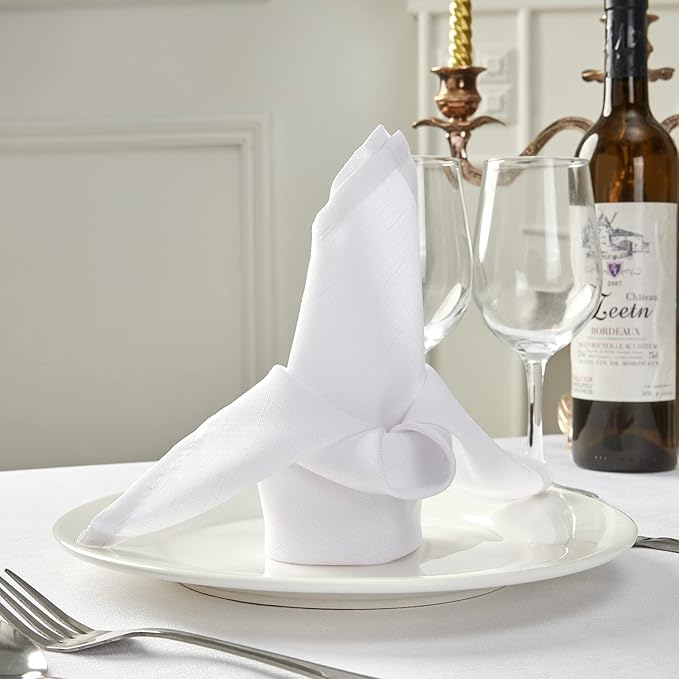 Mebakuk Cloth Napkins Set of 6, Premium 17 x 17 Inch Solid Washable Linen Style Napkins, Soft Table Napkin for Wedding Party Restaurant Dinner Parties