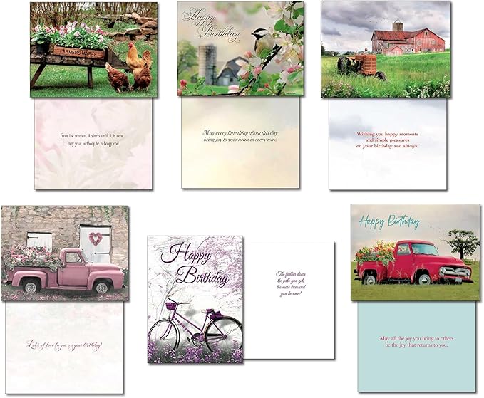 Leanin' Tree, Country Daydreams, Greeting Cards Assortment Box, Assorted Cards with Envelopes All Occasion, (20 Assorted Cards, 22 Colorful Envelopes)