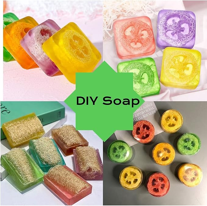 Luffa 4PCS 100% Natural Organic Loofah Sponges(14''-16'') Whole Loofah Deep Exfoliating Body & Back Scrubber Biodegradable Plastic-Free Shower Bath Loofah for Men&Women Adults SPA Daily Care