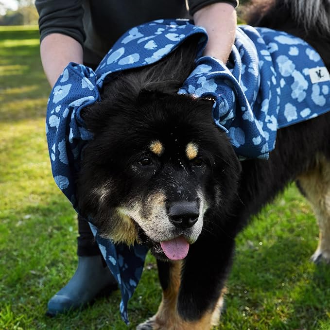 Dock & Bay Pet Towel - Super Absorbent & Quick Drying Dog Towels with Bag - 100% Recycled - K9 Camo, Large (120x70cm, 47x27)