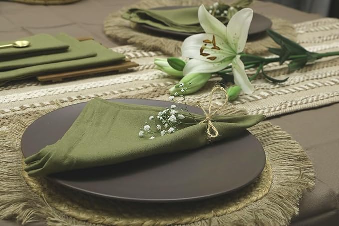 Washable Dinner Napkin Cloth Napkins Set of 12, 18x18 Inches, 100% Cotton Everyday Use Premium Quality Reusable, Bulk Napkin for Wedding Parties, Restaurant, Lunch, Sage Green