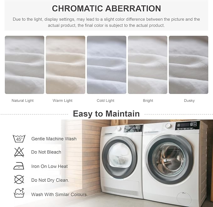 Simple&Opulence 100% Linen Duvet Cover Set, 3 PCS Natural French Flax White Ruffle Duvet Cover King Size, Breathable Comfy Linen Bedding Comforter Cover with 2 Pillowcases (White, 104" X 92")