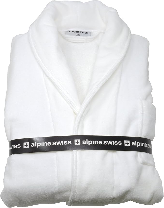 Alpine Swiss Pure Cotton Mens Terry Cloth Bathrobe Super Absorbent Spa Robe