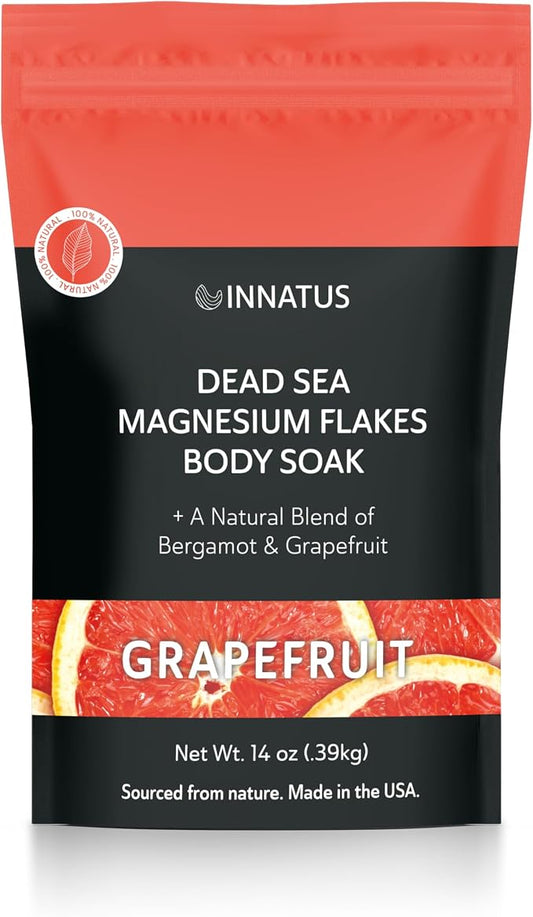 Pure Dead Sea Magnesium Flakes Clarity Soak – Relaxing & Replenishing 14oz Bath Soak – Infused with Infused with Natural Oils for Muscle Recovery (Grapefruit)