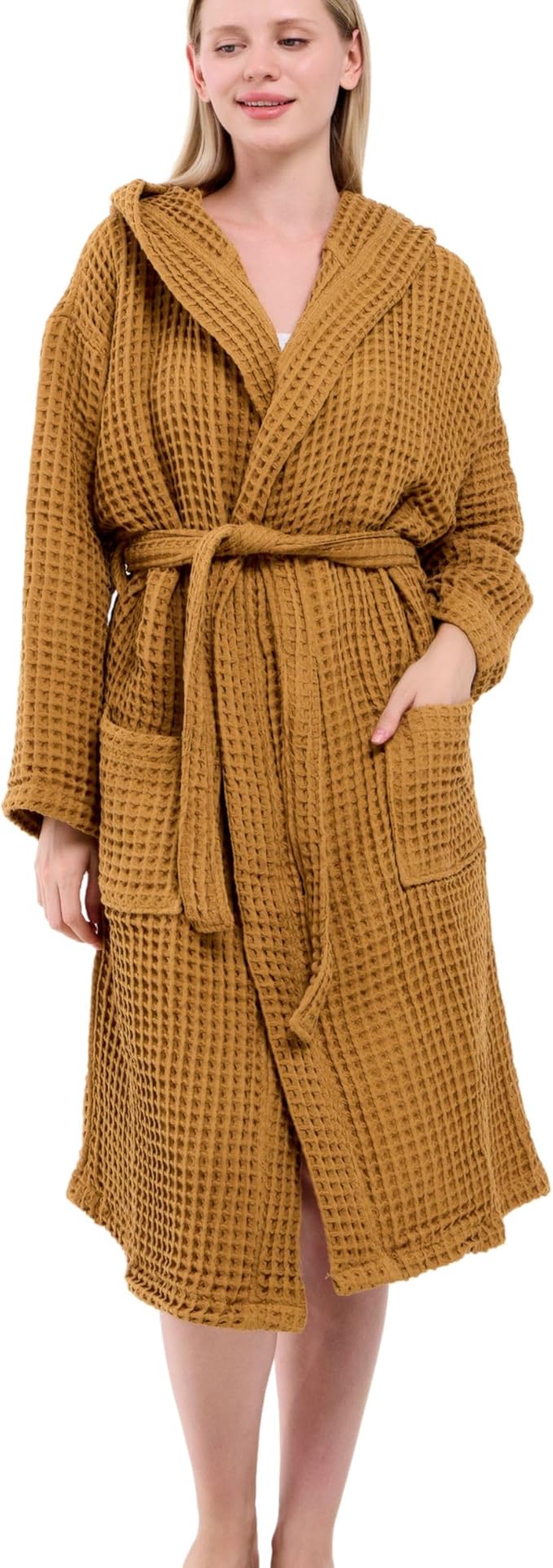 100% Turkish Cotton Waffle Bathrobe for Women