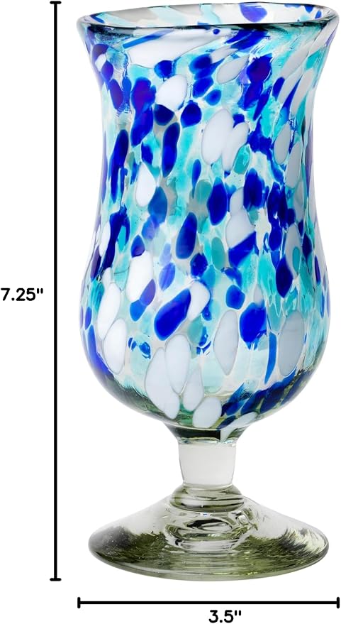 10 Strawberry Street Bahia Hurricane Handblown Mexican Glass, Set of 6