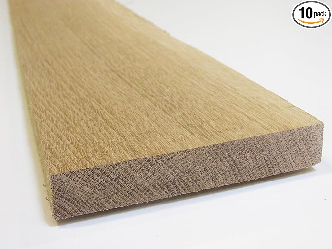 Woodchucks Wood 3/4 Inch x 2 Inch x 16 Inch Solid White Oak Hardwood Lumber as Cutting Board Wood Boards (10 Pack)