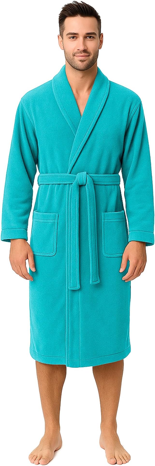 RIVERSIDE Premium 100% Cotton Terry Bathrobe For Women and Men - Soft Towel Robes with Shawl Collar Ajdustable Belt & Pockets