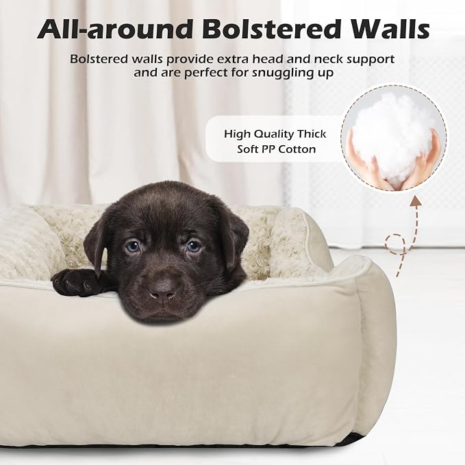 INVENHO X-Large Dog Bed Rectangle Washable Orthopedic Soft Calming Sleeping Durable Pet Cuddler with Anti-Slip Bottom
