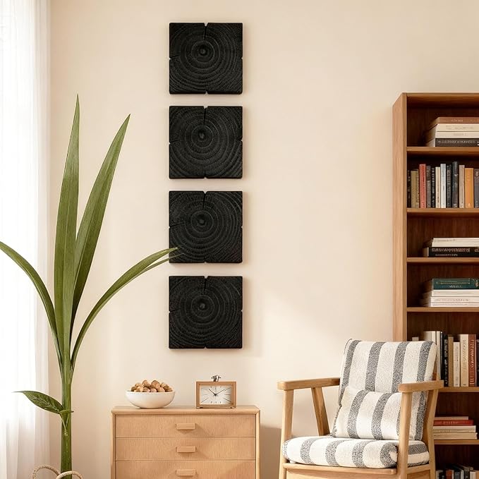 NAHARO Rustic Wood Wall Art–Farmhouse Style Wooden Wall Hanging Decor for Living Room, Bedroom, or Office – Handmade Eco-Friendly Pine Wood Ornaments