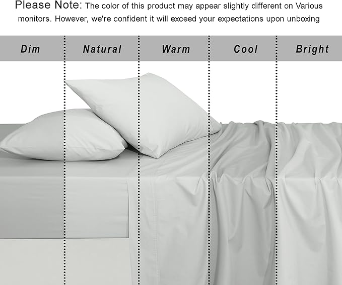 RUVANTI 100% Cotton Organic Percale Sheets Twin XL Size – Crisp Cooling Bed Sheets for Hot Sleepers, Deep Pocket 15”, Soft Peach Finish, Breathable & Durable Hotel-Style 3 Pcs, Bit of Blue