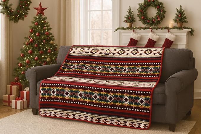 Alpaca Blanket Throw 78x47 in | Ultra Soft, Non-Itchy & Breathable | Premium Alpaca Wool Blanket | Warm, Hypoallergenic Natural Fiber | Handmade Luxury Throw for Sofa, Bed or Travel(Fire Red)