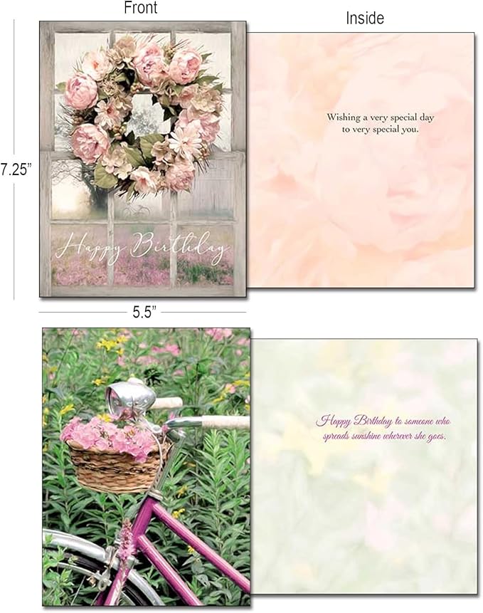 Leanin' Tree, Country Daydreams, Greeting Cards Assortment Box, Assorted Cards with Envelopes All Occasion, (20 Assorted Cards, 22 Colorful Envelopes)