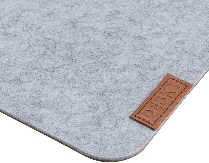 Desky Cork & Felt Desk Pad – Dual-Sided Mat with Natural Cork & Soft Felt, Non-Slip Desk Protector for Home Office, Anti-Scratch Surface (35.4" x 11.8", Light Grey)