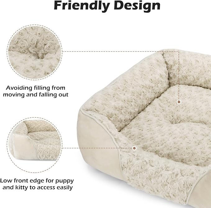 INVENHO XX-Large Dog Bed Rectangle Washable Orthopedic Soft Calming Sleeping Durable Pet Cuddler with Anti-Slip Bottom