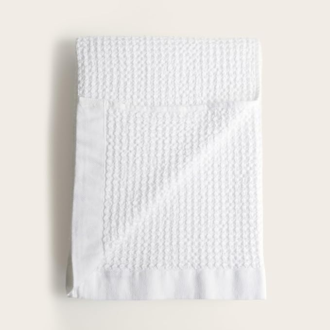 Italic Sedona Waffle Bath Sheets, 410 GSM 100% Cotton, Set of 2, Oversized Towels, Ultra Soft & Absorbent, Lightweight Spa Towels, White