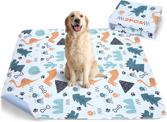Washable Pee Pads for Dogs, 2 Pack Large 41"x41" Super Absorbent Reusable Pads for Dog Training Pads, 100% Waterproof Non-Slip Pee Pads Whelping Pads Dog Playpen Pads Crate Mat Bed Pads Dog Products