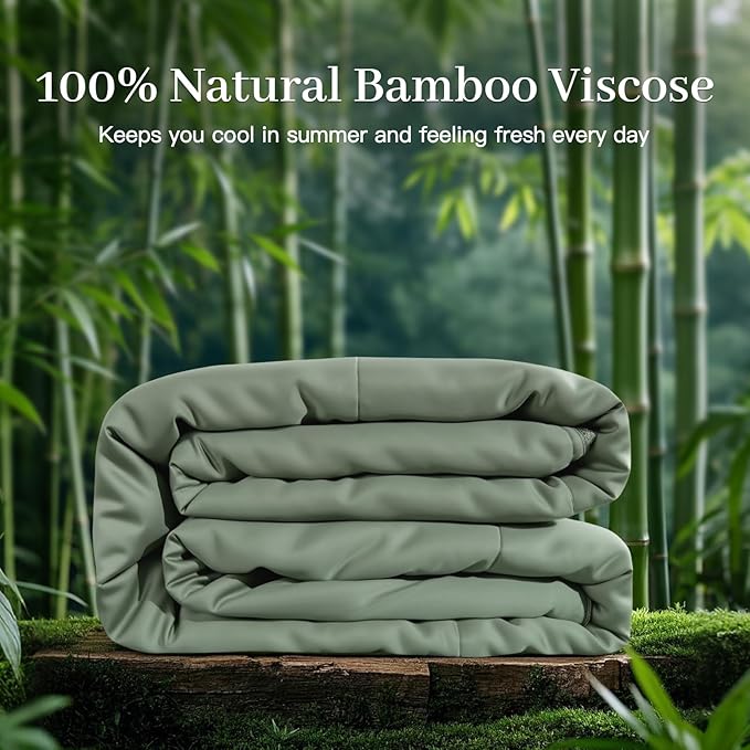 NEXHOME PRO 100% Viscose from Bamboo Comforter Twin Size - Ultra-Soft, Breathable, Lightweight All-Season & Summer Duvet Insert, Natural Temperature Regulating for Cooling Sleep