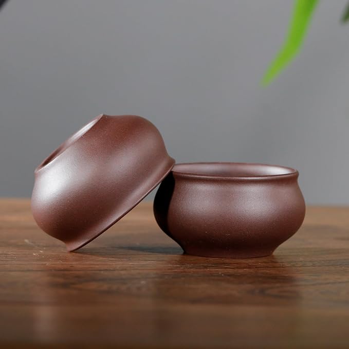 Fine Zisha Teapot Series,Chinese Genuine Handmade Yixing Purple Clay Tea Pot 10.8 Oz with 2 Cups,Infuse Brew Kungfu Tea Maker -Shipiao Tea Set
