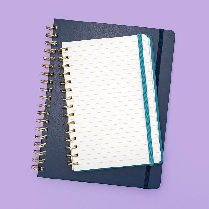 PAPERAGE Lined Spiral Journal Notebook, (Blush), 160 Pages, Large B5 Hardcover Journal for Women & Men, 10 in x 8.15 in - 100 GSM, Thick Paper, Spiral Notebook for Work, School & Journaling