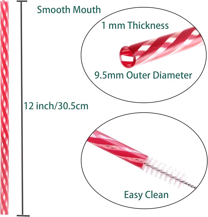 Dakoufish Replacement Straws for StanleylOwalalHydro Jug 40oz 30oz Tumbler,10 Pack 12 Inch White Reusable Straws With Cleaning Brush For Stanley Simple Modern Cup,Dishwasher Safe.
