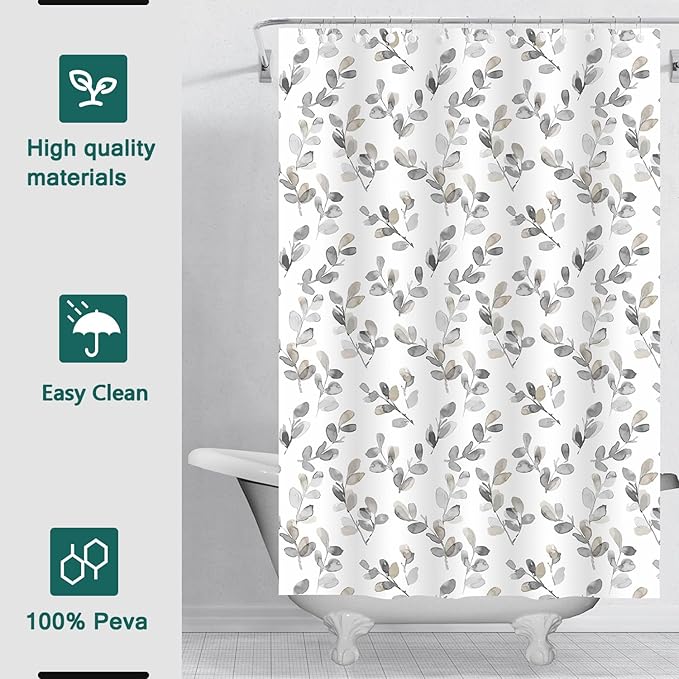 Shower Curtain Liner, 5G Shower Liners with 12 Rustproof Metal Grommets and Weighted Magnets, Waterproof Duty Shower Curtains for Shower Bathroom 72 x 72