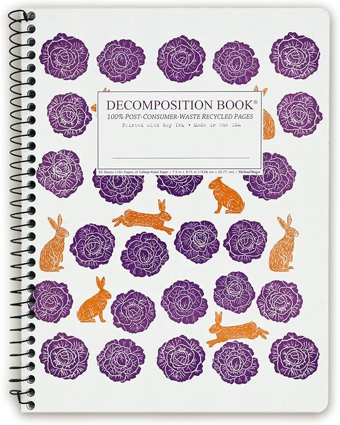 Decomposition Cabbage Patch College Ruled Spiral Notebooks – 9.75 x 7.5 Journal with 160 Lined Pages – Notebooks for School Supplies, Home & Office – 100% Recycled Paper – Made in USA