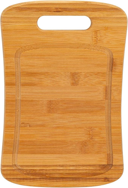 Kitchen Details Medium Curved Bamboo Cutting Board, Dual Sided, Ultra Thick Cut Resistant