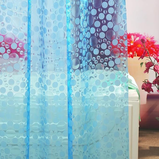 Ga-Geetopia EVA Blue Thin Shower Curtain Liner, Pebble Pattern 72x72 Inch Lightweight Plastic Bathroom Shower Showroom Inner Curtain with Rustproof Metal Grommets and Weighted Magnets(No Hooks)