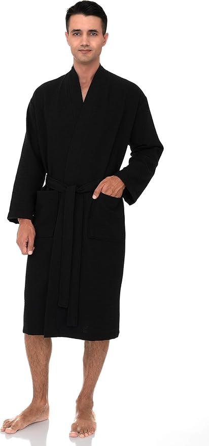 TowelSelections Mens Robe Waffle Spa Bathrobe Soft Shower Bath Robe for Men