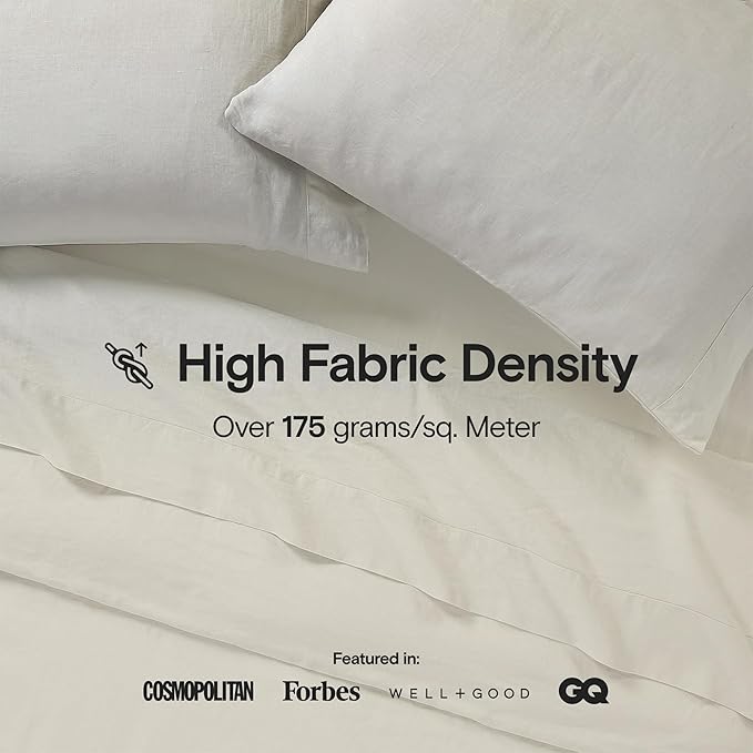 SIJO Premium Stone Washed Organic French Linen Duvet Cover, GOTS Certified Organic, Small Batch Sourced from Normandy, Best Cooling Linen Sheet Award by Sleep Foundation (Classic, King/Cal King)