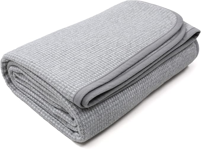 ACUSHLA Merino Wool Camp Blanket - Warm Thick Washable Large Bed Throw for Couch Sleeping Grass Stadium Picnic Hiking Van, Grey 79" x 63"