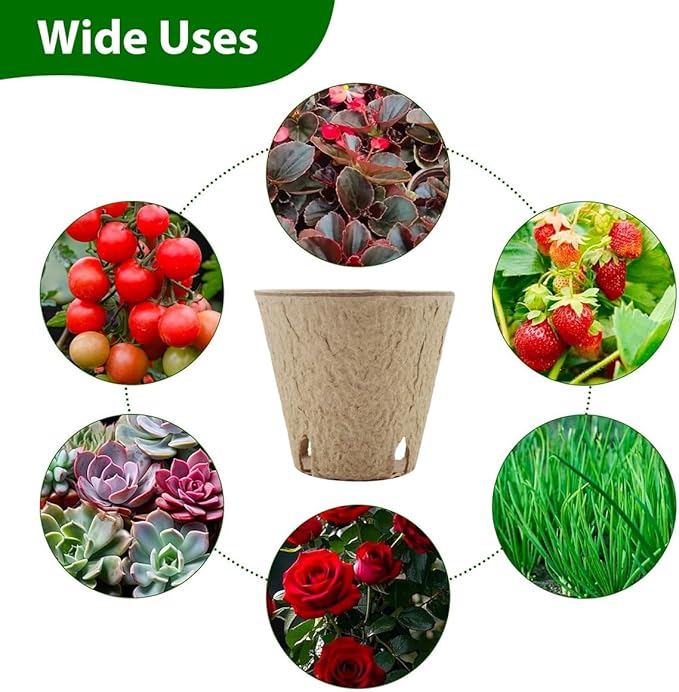 100 Pack 3.15 Inch Seedling Peat Pots, Biodegradable Seed Starters with Drainage Holes for Indoor Outdoor Plant Growing
