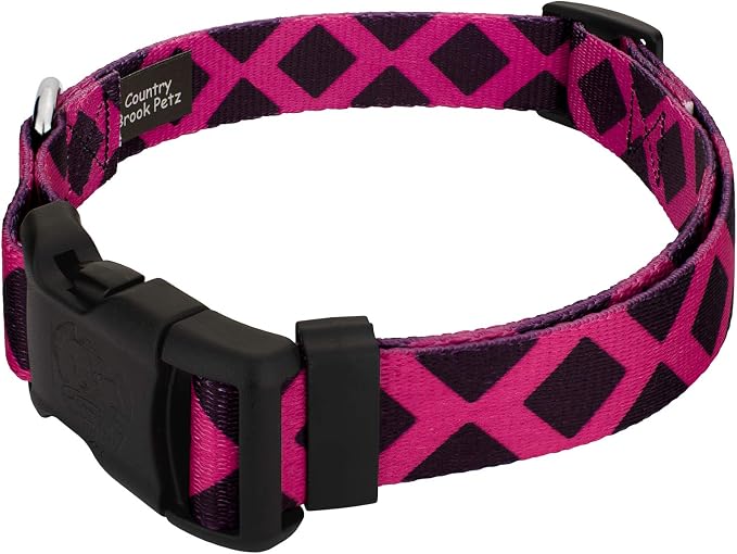 Country Brook Petz - Deluxe Fabulous Lattice Collar and Leash Limited Edition - Plaid and Argyle Collection Featuring Charming Designs (5/8 Inch, Small)