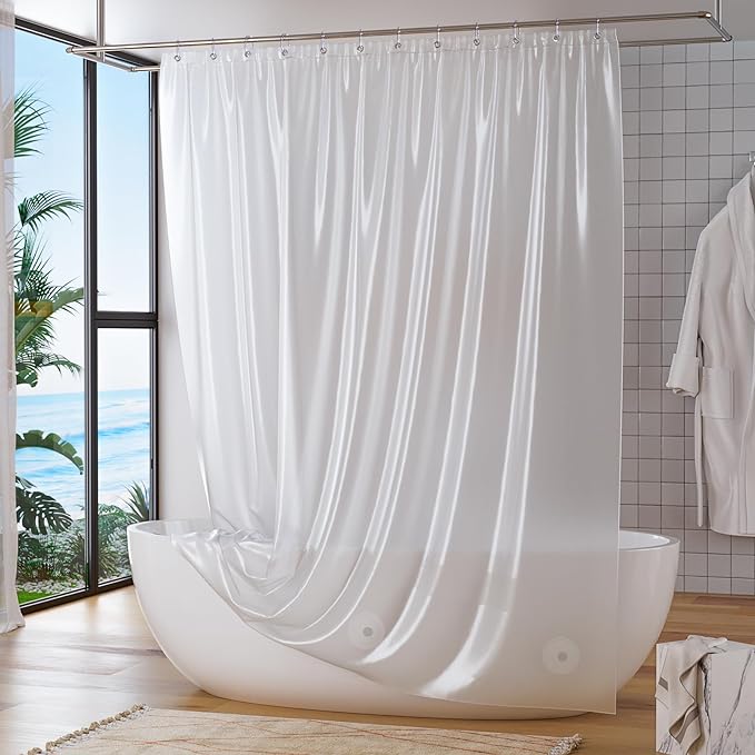 Titanker Long 72 x 78 Plastic Inside Shower Curtain Liner Frosted Waterproof PEVA Shower Curtains for Bathroom with Magnets and Rustproof Metal Grommets