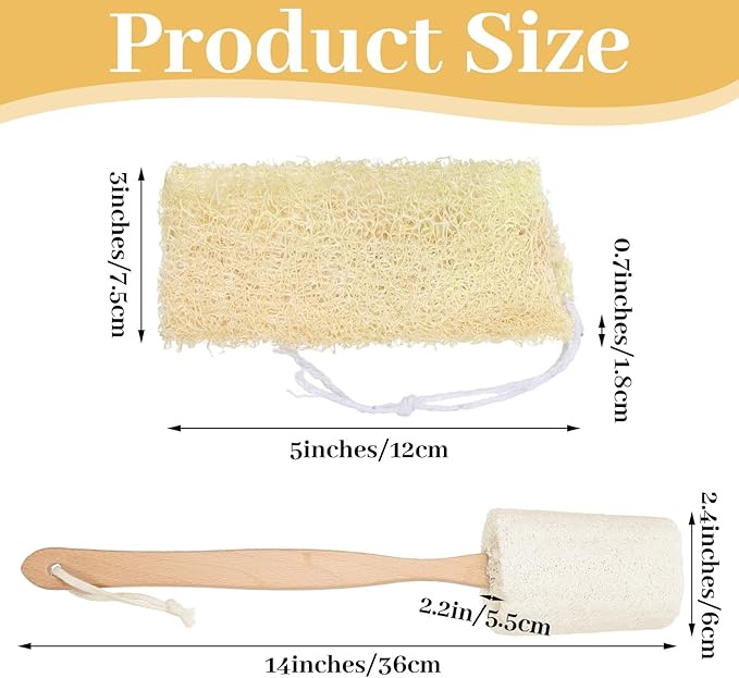 14Pcs 5" Natural Loofah Exfoliating Body Sponge Scrubber, Plant-Based Organic Loofa Luffa for Skin Care in Bath Spa Shower, Long-Handled Natural Sponges Bath Brush for Men & Women
