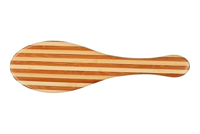 Bass Brushes | Style & Detangle Pet Brush | Alloy Pin | Bamboo Handle | Large Oval | Striped Finish | Model A10-SB