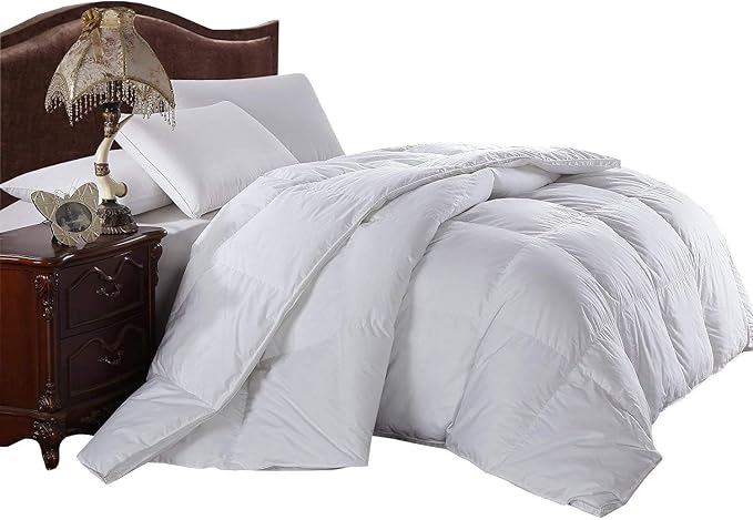 Royal Hotel Bedding 300 Thread Count Oversized King Size Down-Alternative Comforter, Overfilled Duvet Insert 100% Cotton Shell - 100% Down-Alternative Fill 750FP - 100Oz - Solid White, Oversized King